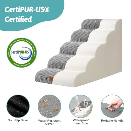 Dog Stairs for Small Dog 22.6" H (Grey / Standard:15.7"x33"x22.6")