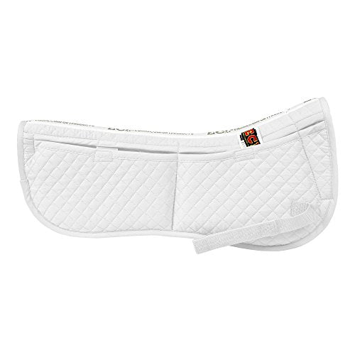 Adjustable Shock Absorbing Memory Foam Half Saddle Pad (White)