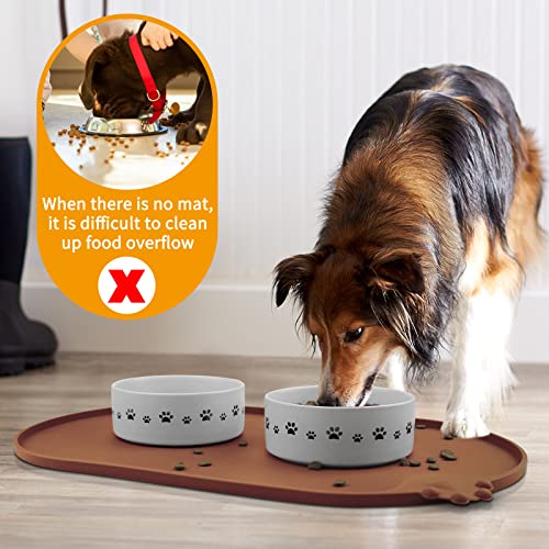 Silicone Pet Placemat (Brown / 24"L x 16"W)