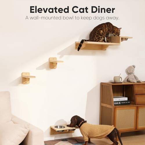 Cat Wall Shelves (Light Wood Color)