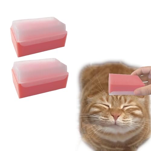 2PC Soft Cat Brush for Grooming (Pink)