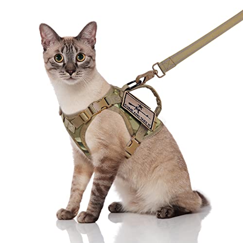 Tactical Cat Harness and Leash (Large / Beige)