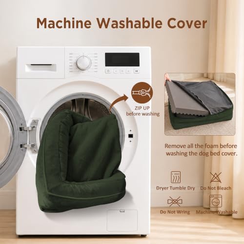 Waterproof Orthopedic Dog Beds for Extra Large Dog (45.0"L x 35.0"W x 8.5"Th / Olive Green)