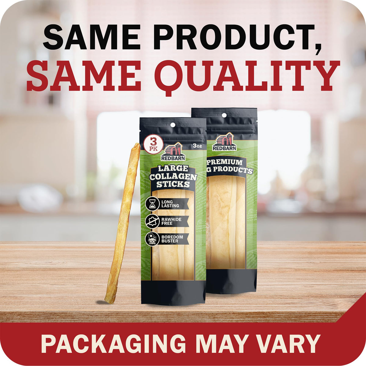 Redbarn 12" Large Collagen Sticks 100% Natural Beef Dog Chew (Large / 1 Ounce (Pack of 3))