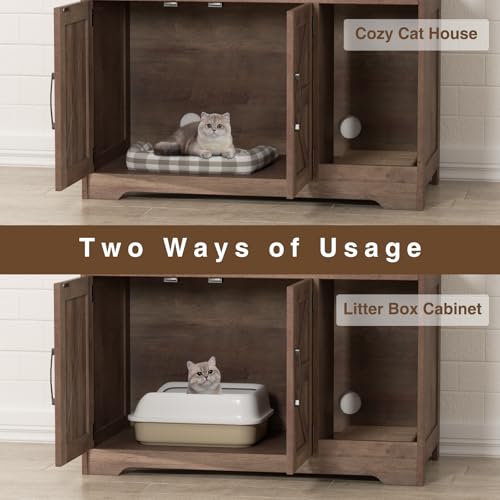 Cat Litter Box Enclosure (Retro Brown / 31"L x 17"W x 28.5"H)