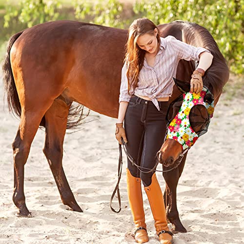 4 Pcs Horse Fly Mask with Ears Mesh Comfort (Large)