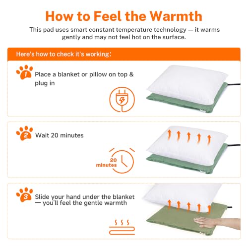 Pet Heating Pad for Cats (Sage Green / 18.0"L x 16.0"W x 0.6"Th)