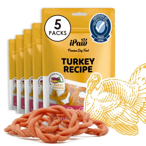 Turkey Dog Treats (3.88 Ounce (Pack of 5) / Sweet Potato, Ring)