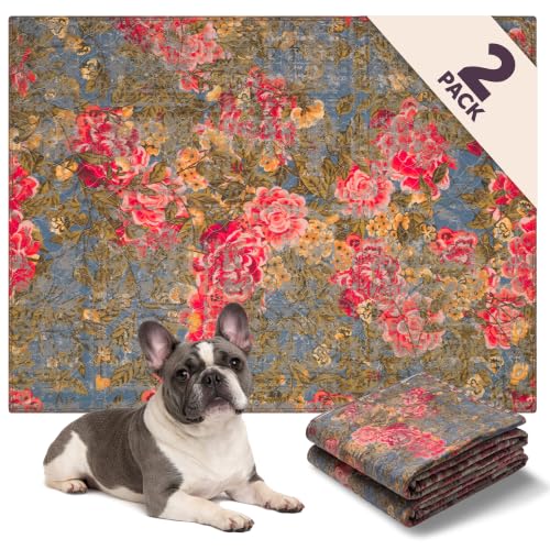 Lovewag Reusable Washable Dog Pee Pads (Heirloom Rose / 36x48 inches (Pack of 2))