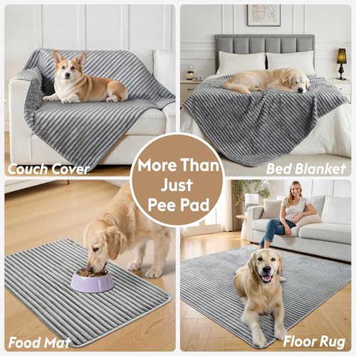 Flannel Washable Pee Pad for Dogs (Light Grey / 18" X 24"-4PC)