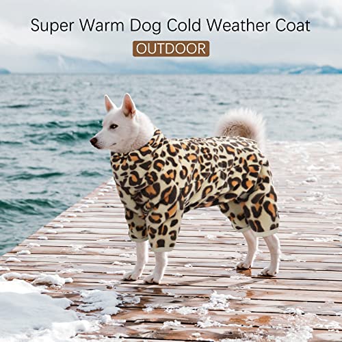 Dog Winter Coat with Legs (3XL / Leopard Brown)