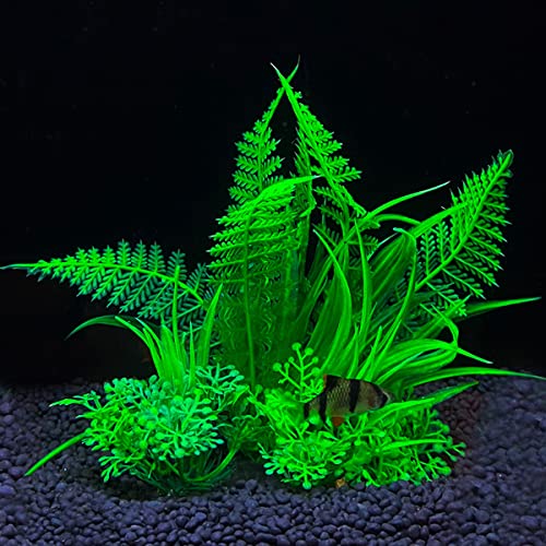 Artificial Aquarium Plants Plastic (10pcs Green)