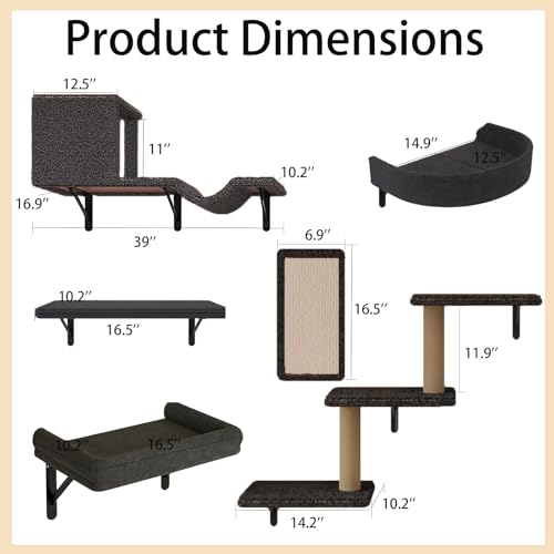 Cat Wall Shelves (Dark Gray)