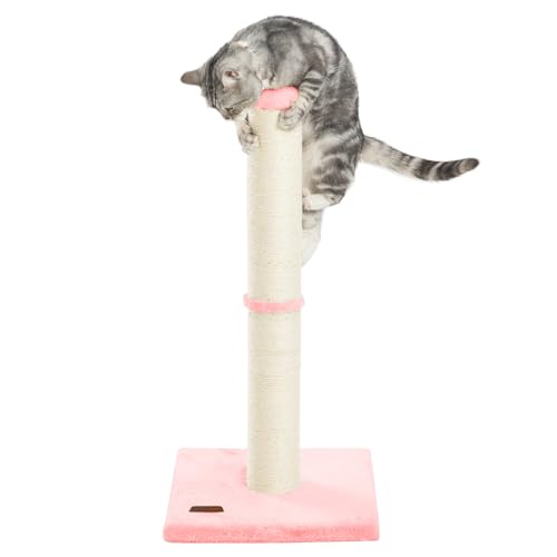 34" Tall Cat Scratching Post with Sisal Rope for Indoor Cats Pink (Pink)