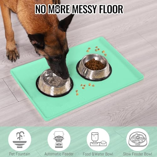 Dog & Cat Food Mat (Green / 24''×16'')