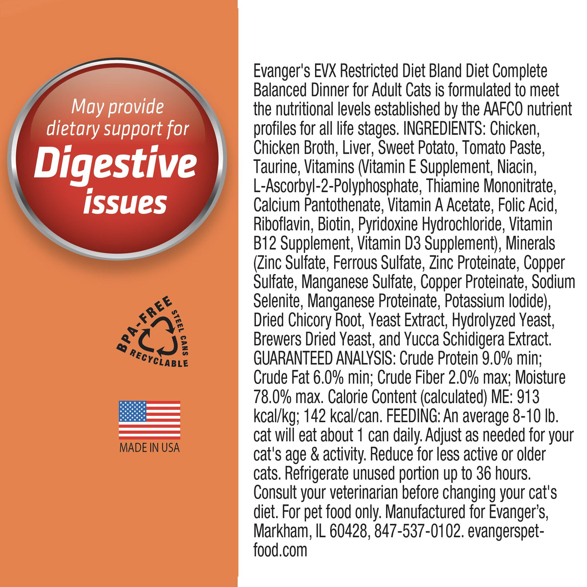 EVX Restricted Diet Bland Recipe Canned Cat Food