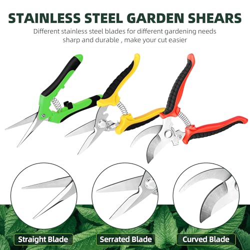 3 Pack Garden Pruning Shears Scissors Clippers (Multicolor)