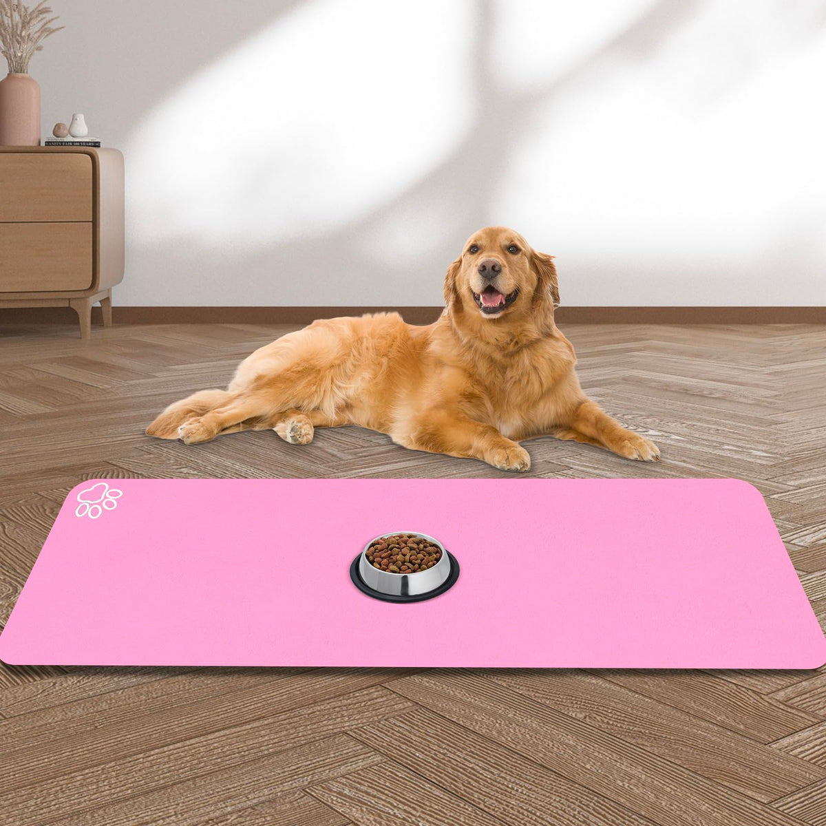 Large Pet Feeding Mat (deep pink / 39.3"L x 15.7"W)