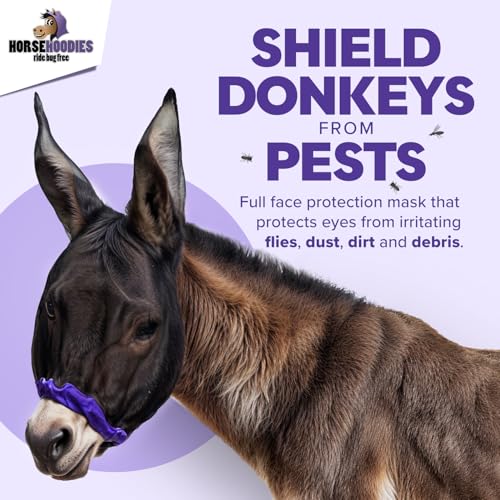Donkey Fly Mask with Long Ears (Large Donkey / Purple)