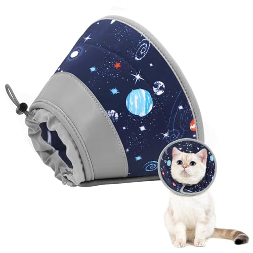 Cat Cone Collar Soft to Stop Licking (Grey / M)
