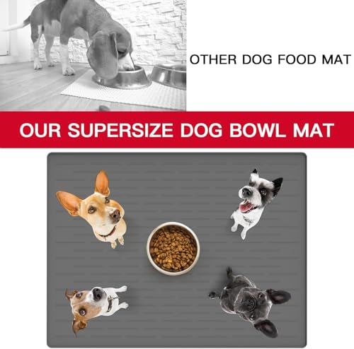 Silicone Pet Food Mats (Gray Green / 48"L x 32"W)