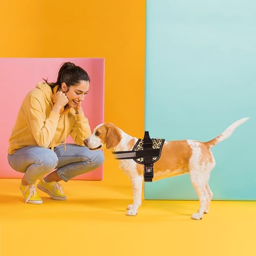 Dog Harness Reflective No (Leopard Brown / Girth 33" to 46")