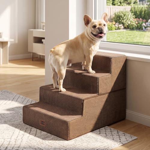 Dog Stairs for Bed 18" H (Brown / Extra Wide 16.5" x 28" x 18")