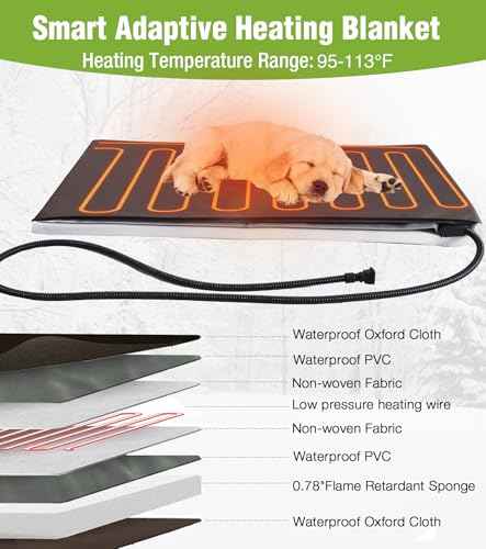 Heated Dog House Outdoor for Winter with Anti