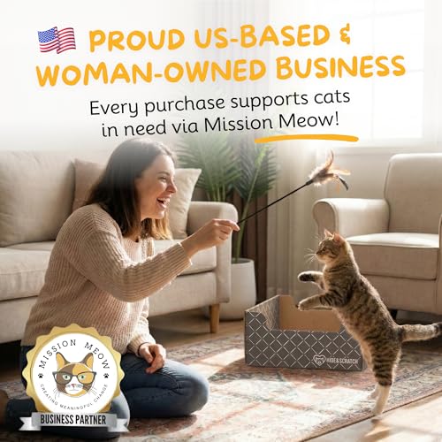 Cardboard Cat Scratcher Box & Bed Dark Grey Diamond Pad (Dark Grey Diamond)
