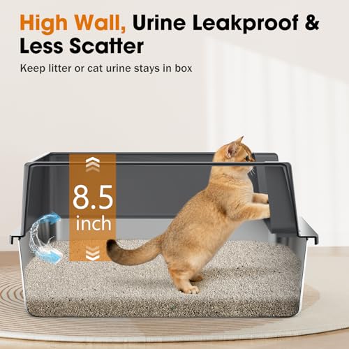 2PACK Stainless Steel Cat Litter Box (Dark Grey / M)
