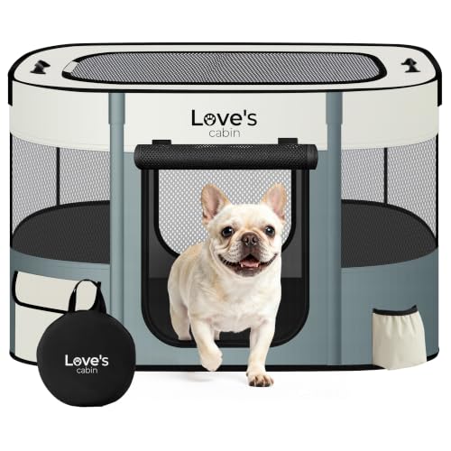 Pet Puppy Dog Playpen (Gray green / Small)
