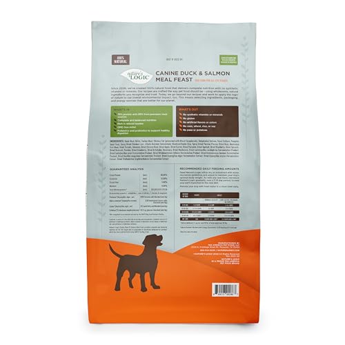 Dry Dog Food Duck & Salmon Meal Feast Dry Kibble (13 Pound (Pack of 1))