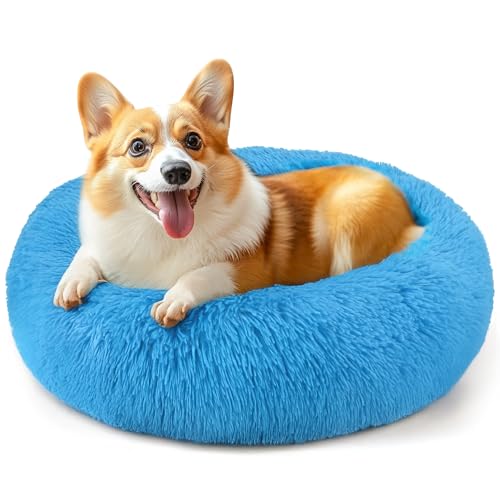 28in Large Dog Bed (Light Blue / 28.0"L x 28.0"W x 8.0"Th)