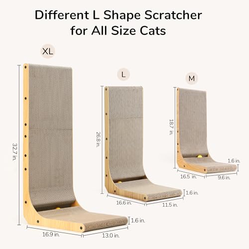 Cat Scratcher for Indoor Cats (1 Pack 32.7 in Wood Color)