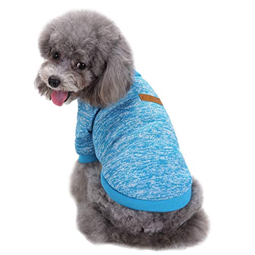Dog Sweaters for Small Dogs (Light blue / Large)