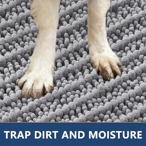 Dog Door Mat for Muddy Paws 47x20 (Layered-Grey / 47"X20")