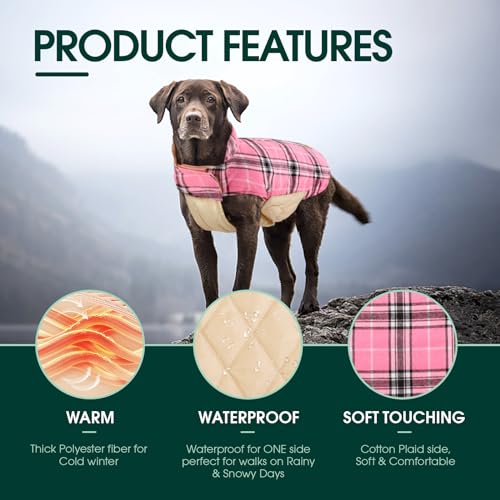 Waterproof Dog Coat (Pink / 3X-Large (Pack of 1))