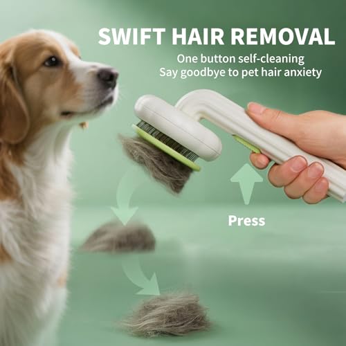 Cat Brush for Indoor Cats for Shedding (Green)