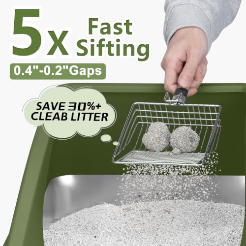Stainless Steel Litter Box (Olive Green / X-Large)