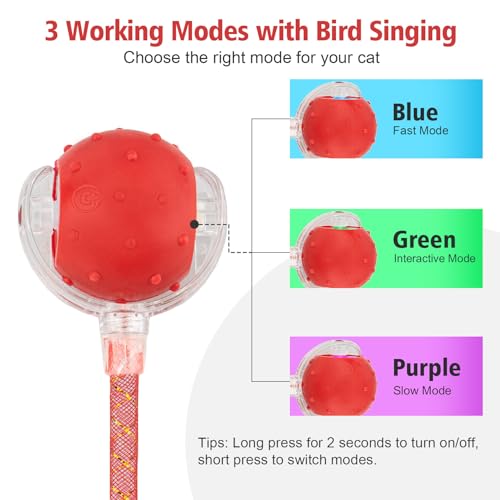 Red & Green Interactive Cat Toy Ball Combo (Red & Green)