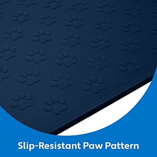 100% Waterproof Dog Food Mat (Navy / 24"L x 16"W)