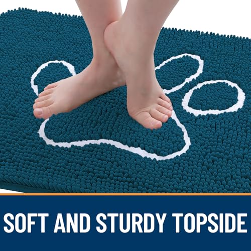 Dog Door Mat for Muddy Paws 30x20 (Atlantic Blue / 30" X 20")
