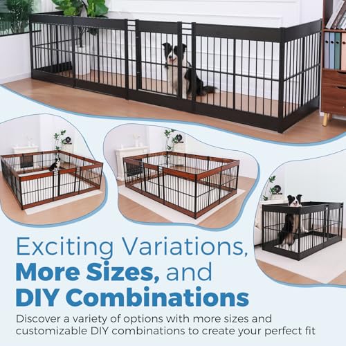 Large Furniture Style Dog Playpen (Black / 12 Panels (27.5" High))