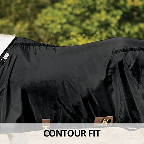Dura Nylon Horse Stable Sheet (Horse Size 74 / V-Free |Closed Front | Legstrap with Tail / Black)