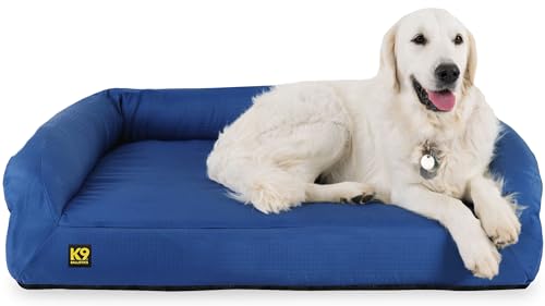 Tough Ripstop Bolster Orthopedic Dog Bed (Large (40" L x 34" W x 10" H) / Blue Quartz)