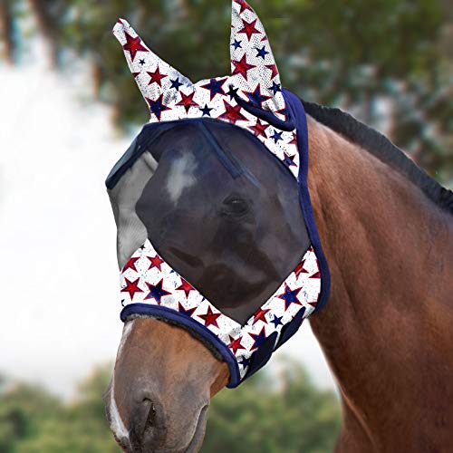 LumiVista Horse Fly Mask Standard with Ears UV Protection for Horse Dream Star M Cob (Dream Star / Cob (Medium))