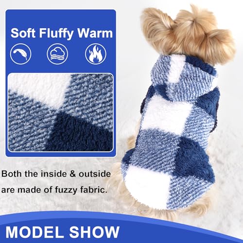 Dog Sweaters for Small Dogs (XX-Small (Chest 10 in) / Blue Plaid)