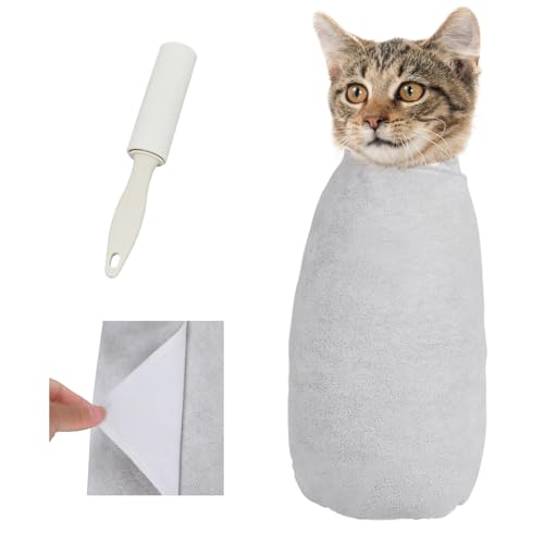 Cat Grooming Wrap for Nail Trimming (XL-31.5in ( Weight:＜ 25lbs ) / Grey)