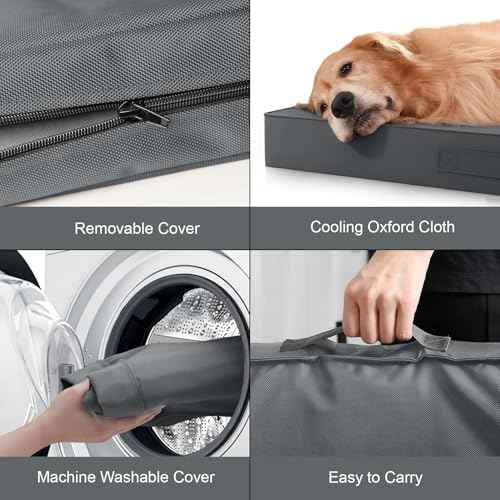 Orthopedic Waterproof Dog Bed for Small Dogs and Cats (Grey / 29.0"L x 18.0"W x 3.0"Th)