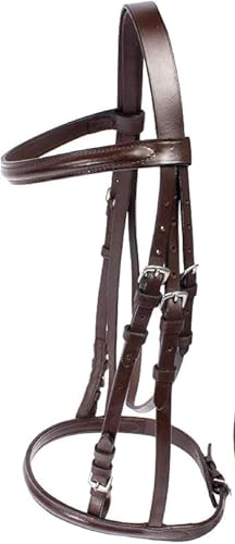 Leather English Riding Horse Saddle Starter Kit Brown Saddle 7 Pcs Combo Pack (Size 17)